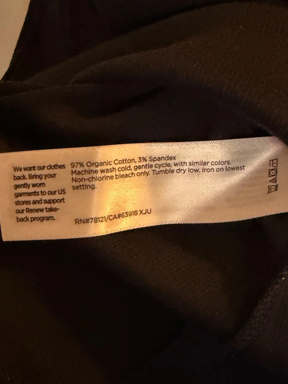 NWT Eileen Fisher Scoop Neck Slim Tank ribbed Ink Small Organic Cotton - Picture 3 of 3